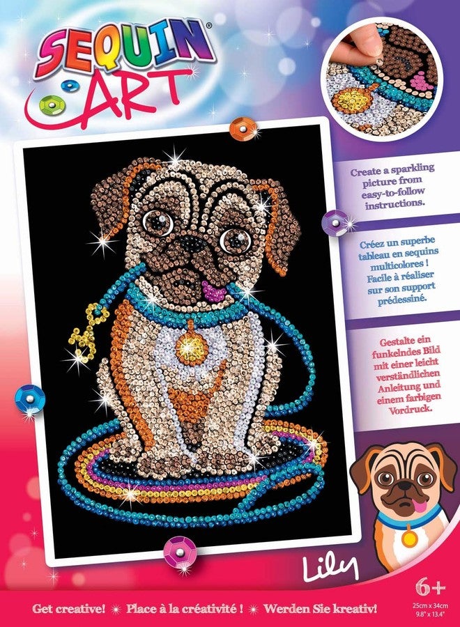 Sequin Art Red, Pug, Sparkling Arts and Crafts Picture Kit, Creative Crafts, Multicolor (1502) - Image 1